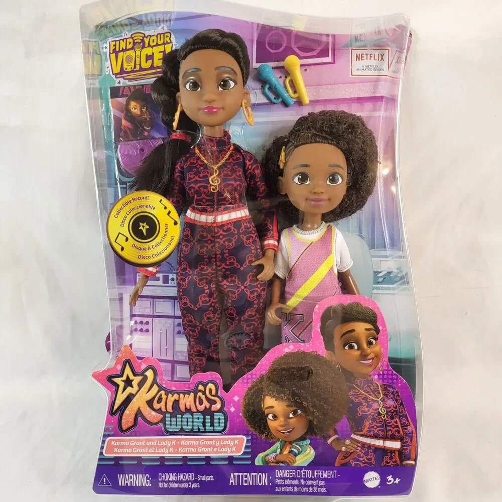 Mattel Karma's World Karma Grant & Lady K Doll 2-Pack Find Your Voice‎ Netflix